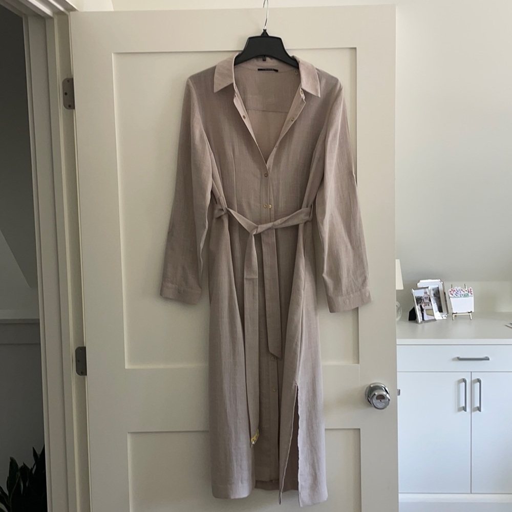 Tahari belted linen dress size medium